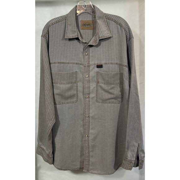 Gramicci Men’s Large Hemp Cotton Stripe Button Down Shirt USA Made - Picture 1 of 6